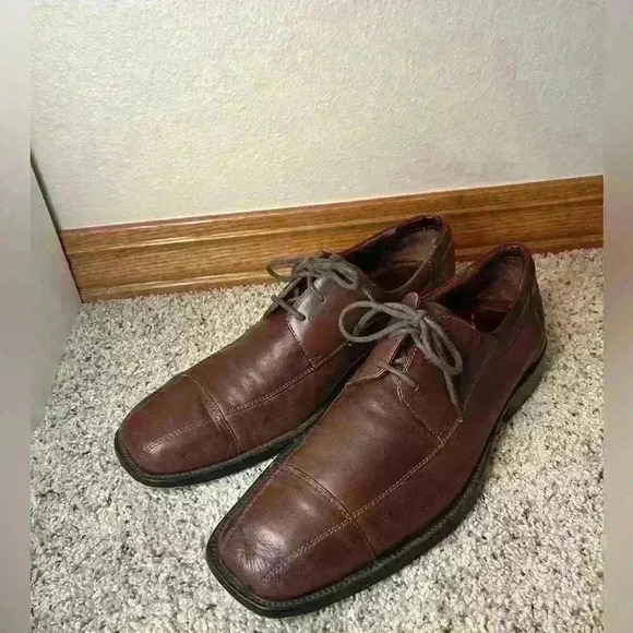 Men's JOHNSTON & MURPHY Lace-up Leather Shoes Sz 10M - Picture 5 of 9